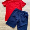 fernandaramoskids com br Conjunto Infantil Masculino Camiseta Vermelha e Bermuda Azul 3