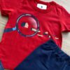fernandaramoskids com br Conjunto Infantil Masculino Camiseta Vermelha e Bermuda Azul 1