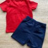 fernandaramoskids com br Conjunto Infantil Masculino Camiseta Vermelha e Bermuda Azul 3