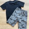 fernandaramoskids com br Conjunto Infantil Masculino Dinossauros Camiseta Preta e Bermuda Cinza 3