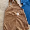 fernandaramoskids com br Conjunto Infantil Masculino Jardineira Marrom e Camiseta Azul 1