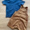 fernandaramoskids com br Conjunto Infantil Masculino Jardineira Marrom e Camiseta Azul 3