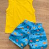 fernandaramoskids com br Conjunto Infantil Masculino Regata Amarela e Bermuda Tactel Estampada 3