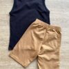 fernandaramoskids com br Conjunto Infantil Masculino Regata Preta e Bermuda Bege 3