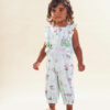 Macacão Infantil Feminino Estampado com Detalhe em Babado Fernanda ramos kids
