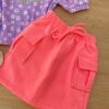 fernandaramoskids com br Saia Infantil Feminino Curta Moletinho com Bolsos Pink Flúor 1