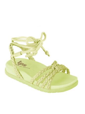 Sandália Infantil Feminina Birken com Amarração Verde Lima Fernanda Ramos Kids