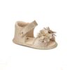 Sandália Infantil Feminina Detalhe em Flores Dourado Fernanda Ramos Kids