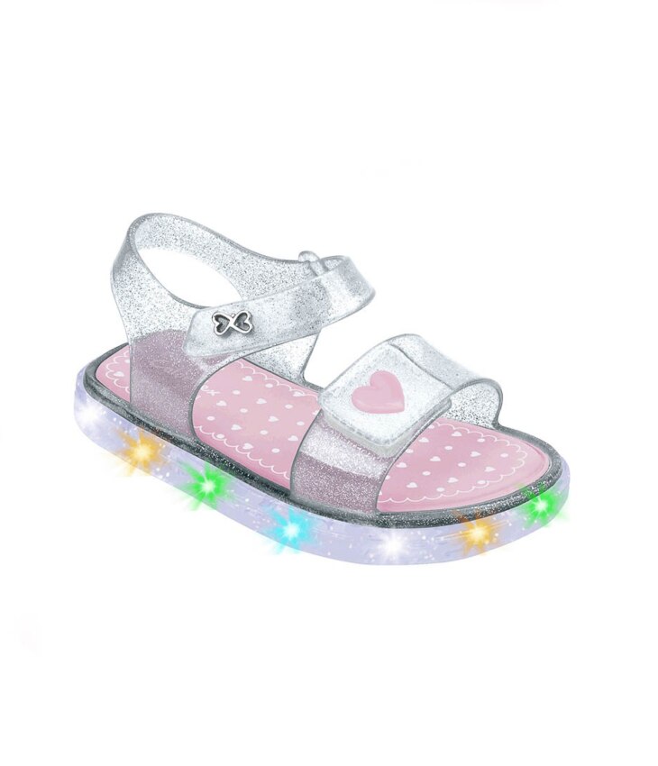 Sandália Infantil Feminina Luz Lolipop Light Prata Fernanda Ramos Kids