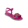 Sandália Infantil Feminina Nina Pink Detalhe Azul e Laranja Fernanda Ramos Kids