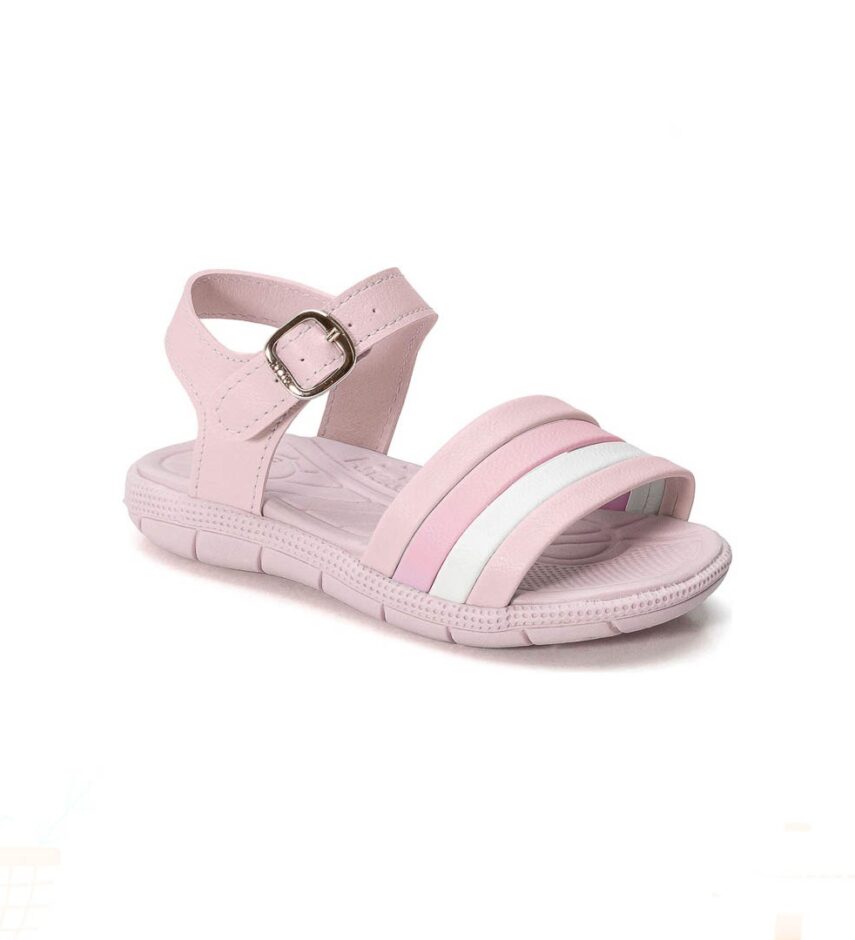 Sandália Infantil Feminina Tic Tac Casual Rosa e Off White Fernanda Ramos Kids