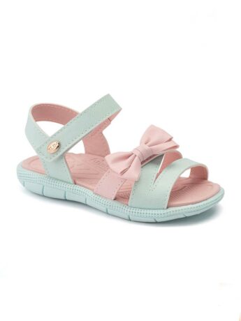 Sandália Infantil Feminina Tic Tac Casual Verde Água e Rosa Fernanda Ramos Kids