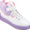 fernandaramoskids com br Tênis Infantil Feminino Cano Médio Detalhe de Asas Branco e Lilás