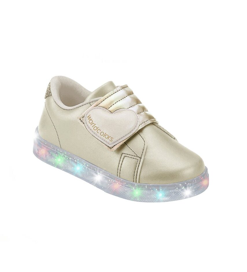 Tênis Infantil Feminino Star Light Mini Dourado Fernanda Ramos Kids
