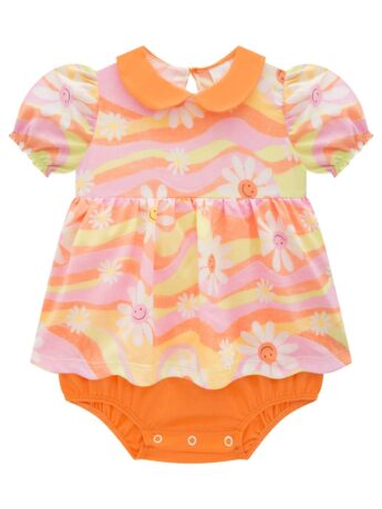 fernandaramoskids com br VestBody Infantil Feminino Estampado Laranja 1