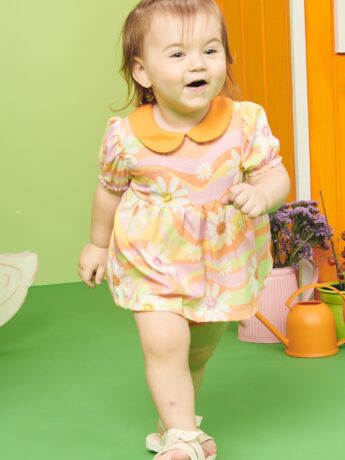 VestBody Infantil Feminino Estampado Laranja Fernanda Ramos Kids