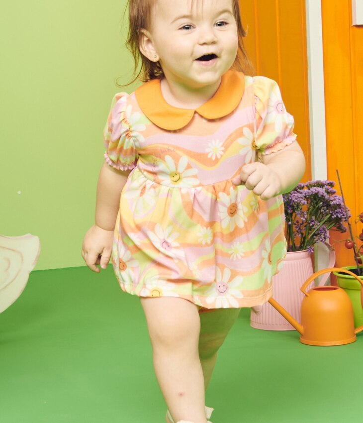 VestBody Infantil Feminino Estampado Laranja Fernanda Ramos Kids