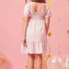 fernandaramoskids com br Vestido Flor Infantil Feminino Curto Xadrez 1