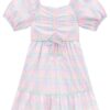 fernandaramoskids com br Vestido Flor Infantil Feminino Curto Xadrez 2