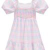 fernandaramoskids com br Vestido Flor Infantil Feminino Curto Xadrez 3