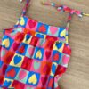 fernandaramoskids com br Vestido Infantil Feminino Alças com Amarração Estampa de Corações 1