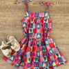 Vestido Infantil Feminino Alças com Amarração Estampa de Corações Fernanda Ramos Kids