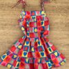 fernandaramoskids com br Vestido Infantil Feminino Alças com Amarração Estampa de Corações 2