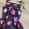 fernandaramoskids com br Vestido Infantil Feminino Alças com Amarração Estampa Floral Preto 2