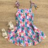 Vestido Infantil Feminino Alças com Amarração Estampado Fernanda Ramos Kids