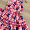 fernandaramoskids com br Vestido Infantil Feminino Alças com Amarração Estampado Pink 2