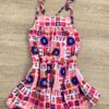 fernandaramoskids com br Vestido Infantil Feminino Alças com Amarração Estampado Pink 3