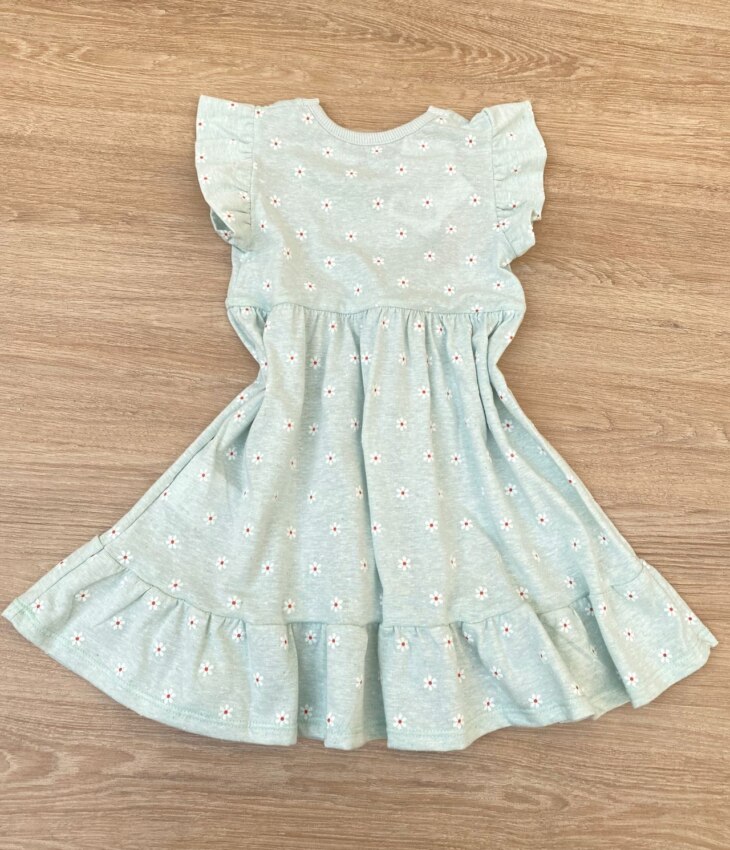 fernandaramoskids com br Vestido Infantil Feminino com Detalhe Floral Verde Água 2