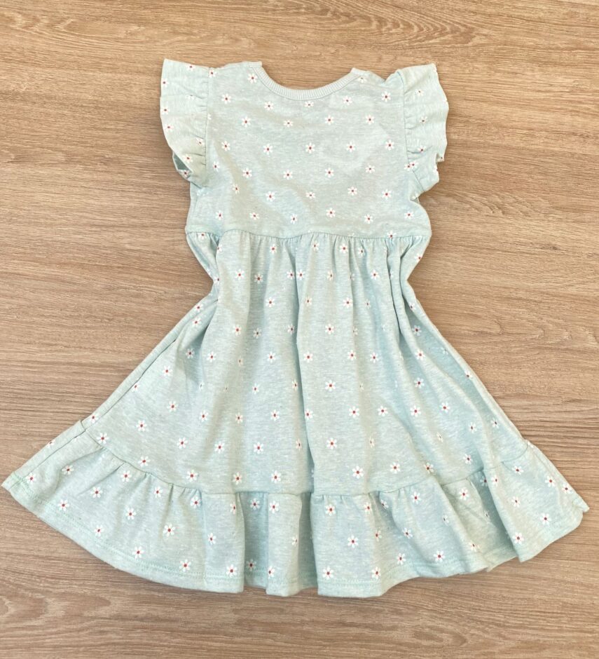 fernandaramoskids com br Vestido Infantil Feminino com Detalhe Floral Verde Água 2