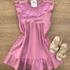 Vestido Infantil Feminino com Detalhe Rosa Fernanda Ramos Kids