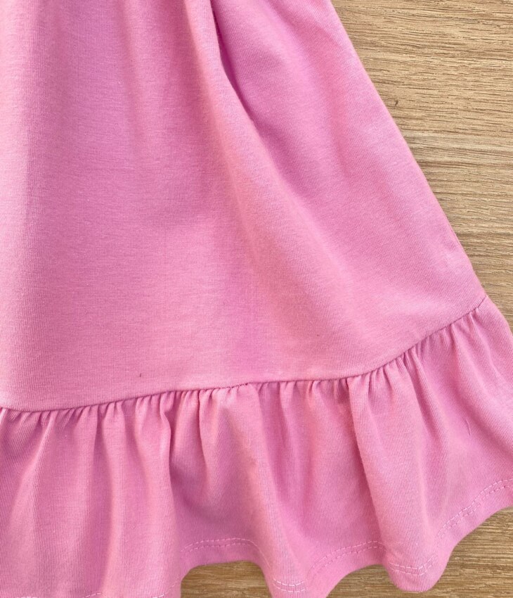 fernandaramoskids com br Vestido Infantil Feminino com Detalhe Rosa 2