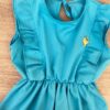 fernandaramoskids com br Vestido Infantil Feminino com Elástico na Cintura e Babados Azul 1