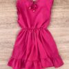 fernandaramoskids com br Vestido Infantil Feminino com Elástico na Cintura e Babados Pink 2