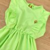 fernandaramoskids com br Vestido Infantil Feminino com Elástico na Cintura e Babados Verde 1