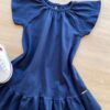 fernandaramoskids com br Vestido Infantil Feminino Curto Azul Marinho 1