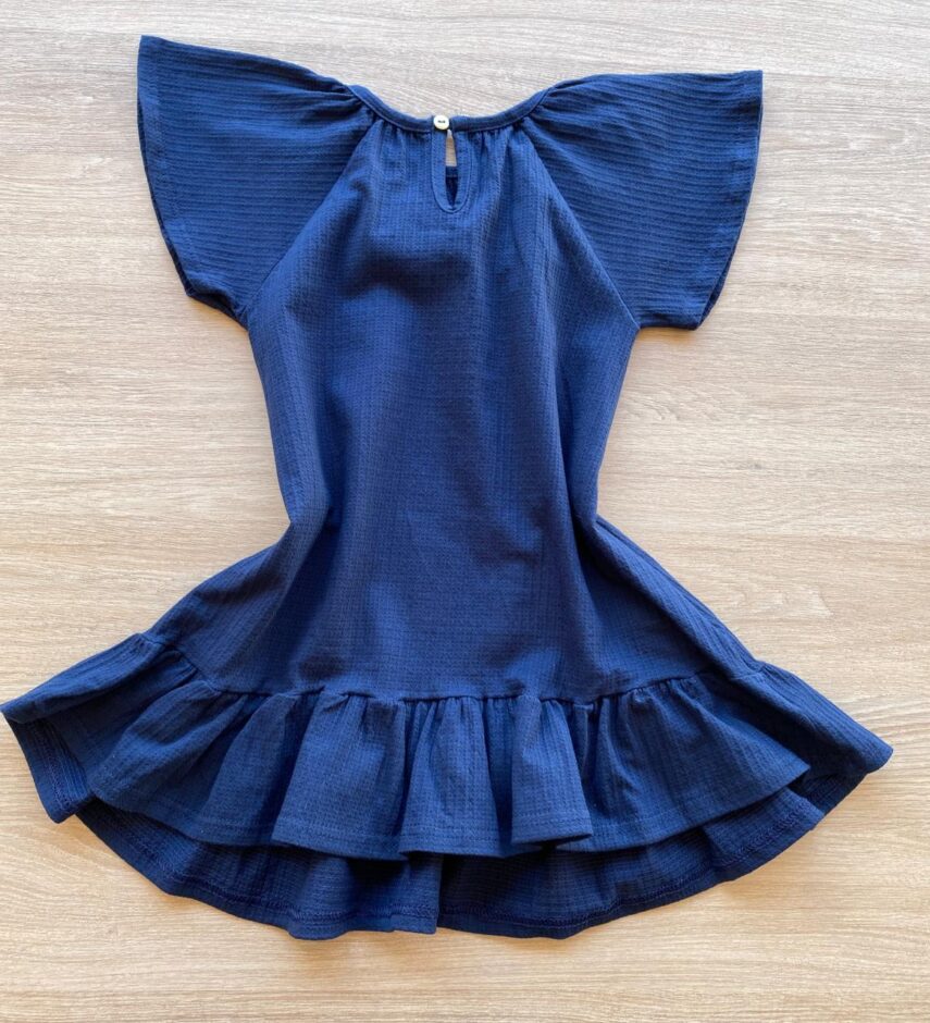 fernandaramoskids com br Vestido Infantil Feminino Curto Azul Marinho 2