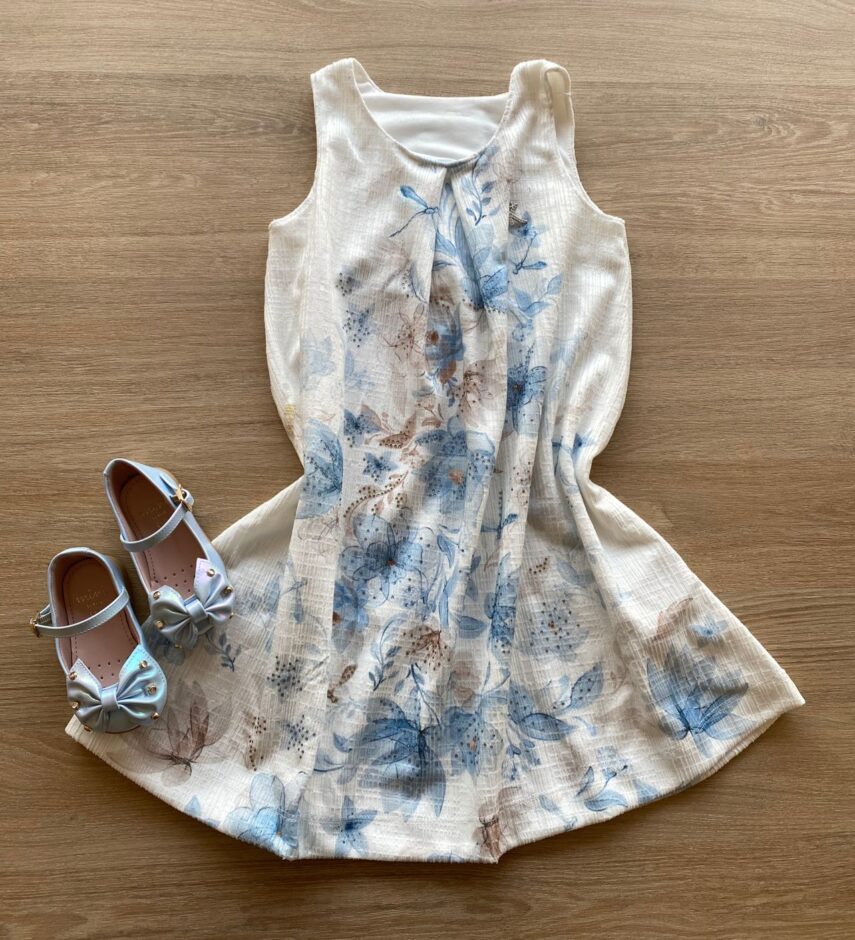 fernandaramoskids com br Vestido Infantil Feminino Curto com Aplicação Branco 1