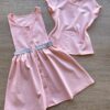 fernandaramoskids com br Vestido Infantil Feminino Curto com Blusa Sobreposição Rosa 1