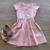 Vestido Infantil Feminino Curto com Blusa Sobreposição Rosa Fernanda Ramos Kids