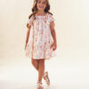 Vestido Infantil Feminino Curto com Detalhe em bordado Floral Fernanda ramos kids