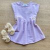 Vestido Infantil Feminino Curto com Detalhe Lateral Lilás Fernanda Ramos Kids