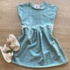 Vestido Infantil Feminino Curto com Detalhe Lateral Verde Fernanda Ramos Kids
