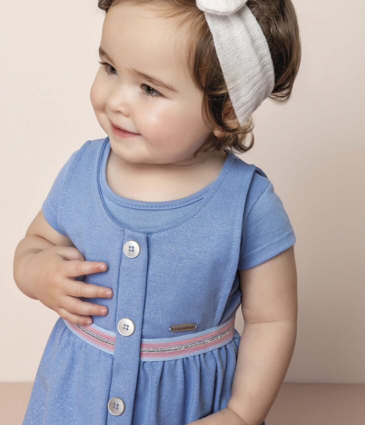 fernandaramoskids com br Vestido Infantil Feminino Curto com Sobreposição 1