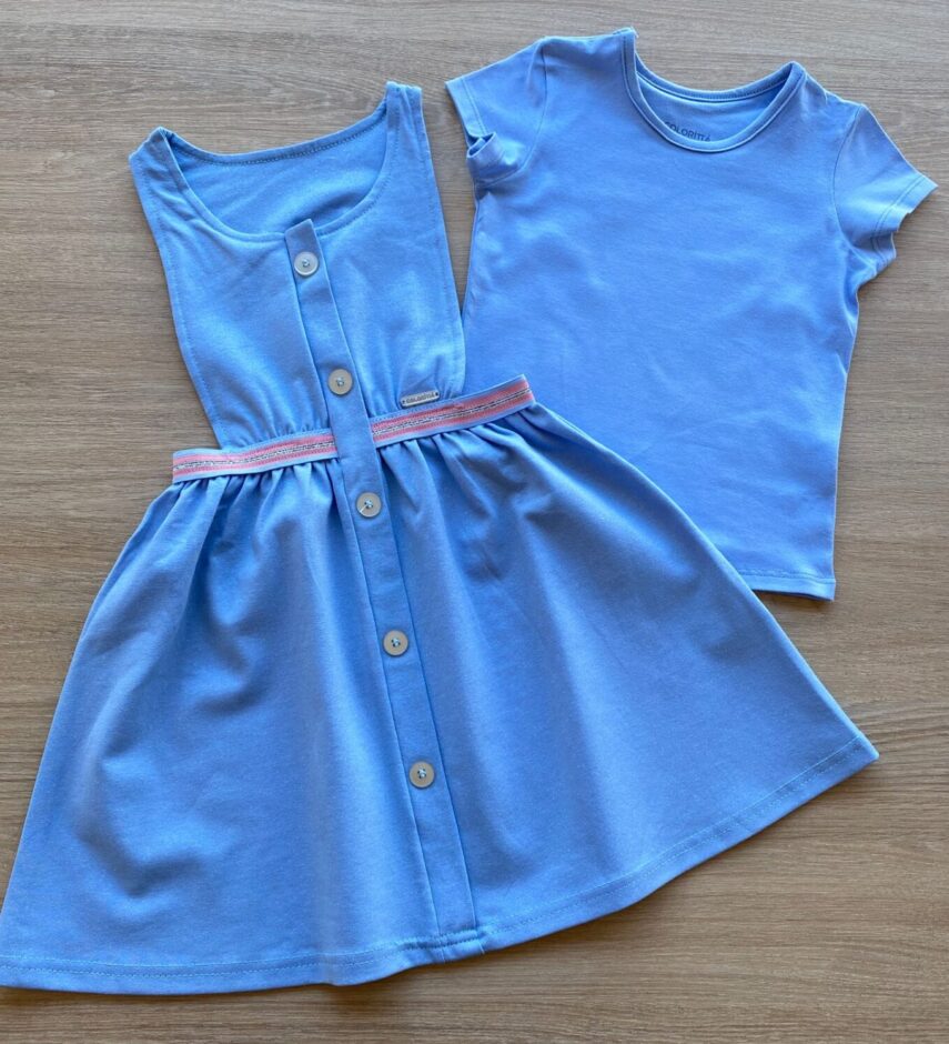 fernandaramoskids com br Vestido Infantil Feminino Curto com Sobreposição 2