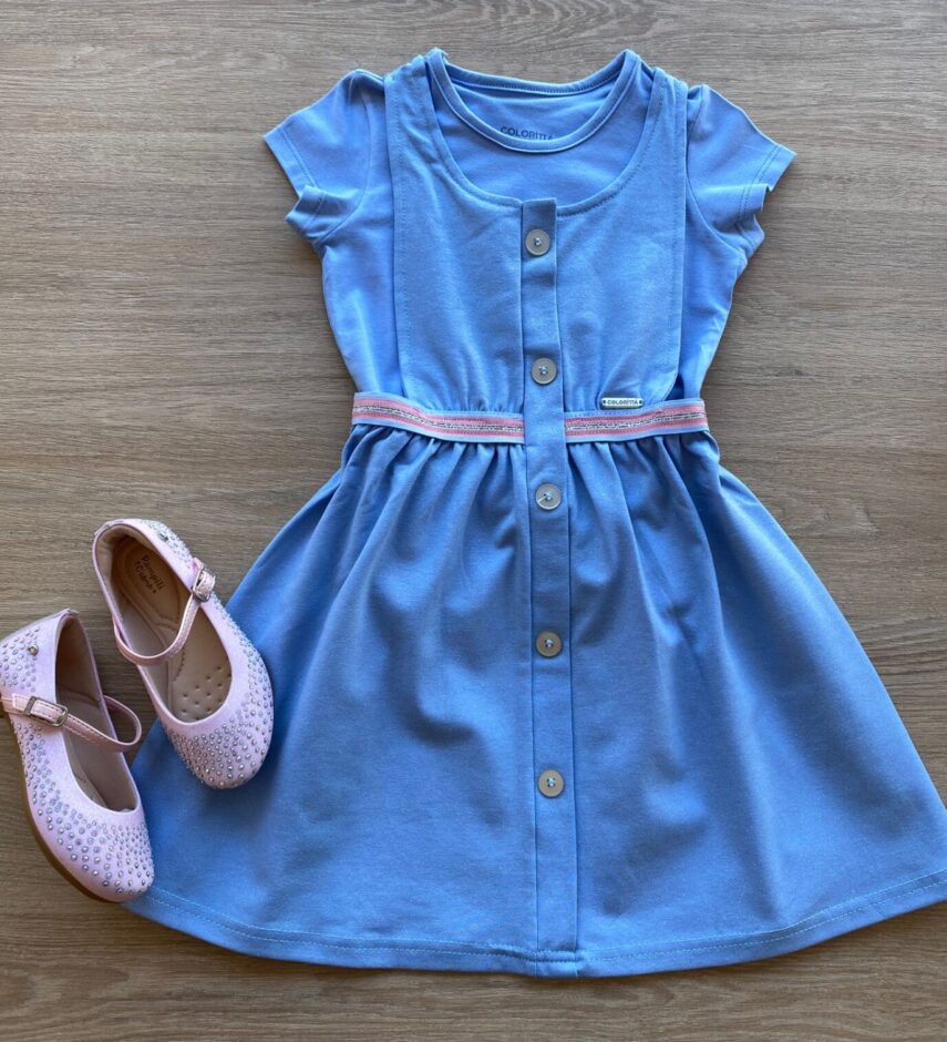 fernandaramoskids com br Vestido Infantil Feminino Curto com Sobreposição 3