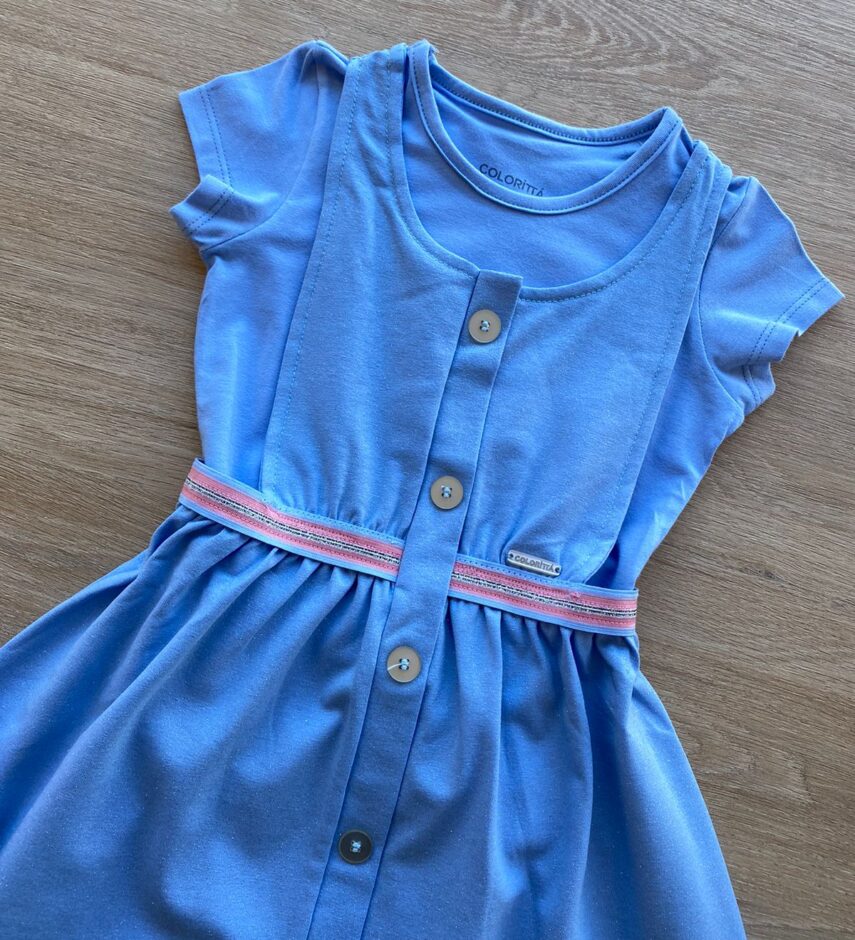 fernandaramoskids com br Vestido Infantil Feminino Curto com Sobreposição 4